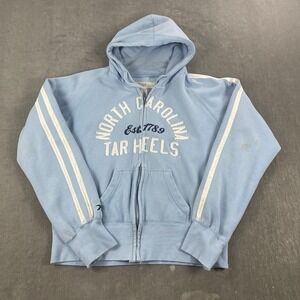 North Carolina Tar Heels‎ Press Box Women Large Blue Full Zip Hoodie Striped